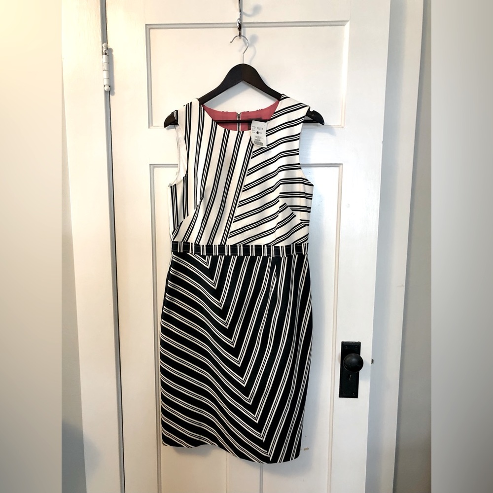 Vince Camuto Asymmetrical Stripe Sheath Dress